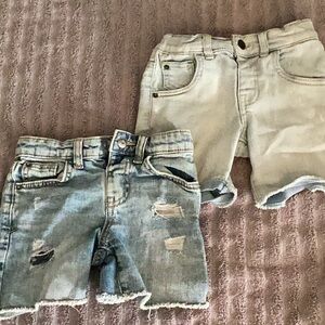 Stylish Kids Denim Shorts Set - Blue and Light Blue